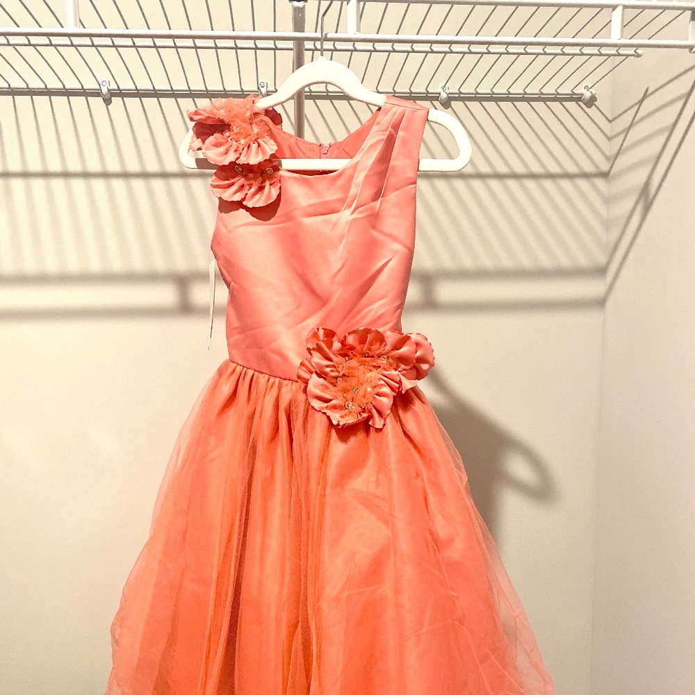 Girls Shoulder Bow Side Bow Dress For Toddlers And Girls